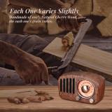 PRUNUS J-919 Retro-Classic Wood Format FM SD MP3 Bluetooth Transistor Radio, with Speaker, AUX function, 270o Circular Tuner and tune indicator.