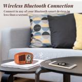 PRUNUS J-919 Retro-Classic Wood Format FM SD MP3 Bluetooth Transistor Radio, with Speaker, AUX function, 270o Circular Tuner and tune indicator.