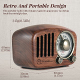 PRUNUS J-919 Retro-Classic Wood Format FM SD MP3 Bluetooth Transistor Radio, with Speaker, AUX function, 270o Circular Tuner and tune indicator.