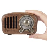 PRUNUS J-919 Retro-Classic Wood Format FM SD MP3 Bluetooth Transistor Radio, with Speaker, AUX function, 270o Circular Tuner and tune indicator.