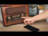 PRUNUS J-199 Battery Radio Retro, AM FM SW Vintage Radio Bluetooth Speaker, Transistor Radio Battery Operated with 3-Way Power Sources, Rechargeable Radio Support TF Card, AUX, USB Disk MP3 Player