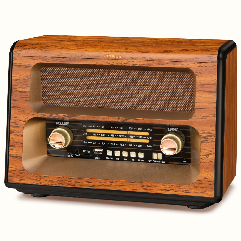 PRUNUS J-199 Battery Radio Retro, AM FM SW Vintage Radio Bluetooth