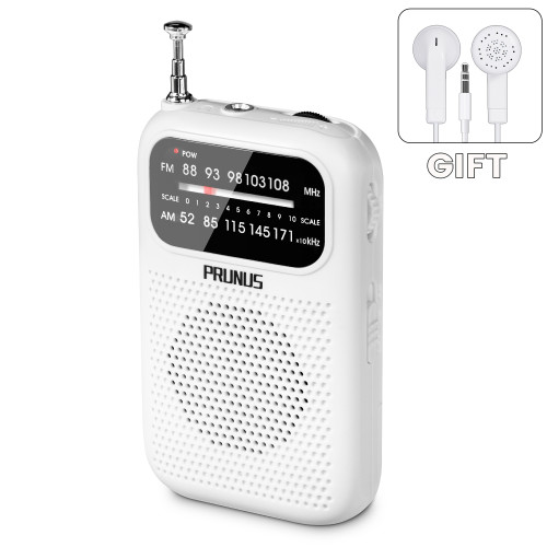 PRUNUS J-777 Pocket Radios Portable AM FM Small Walkman Radio with Best Reception, 2 AAA Battery Operated Transistor Radio with Headphone & Speaker for Walk/Jogging/Gym/Camping