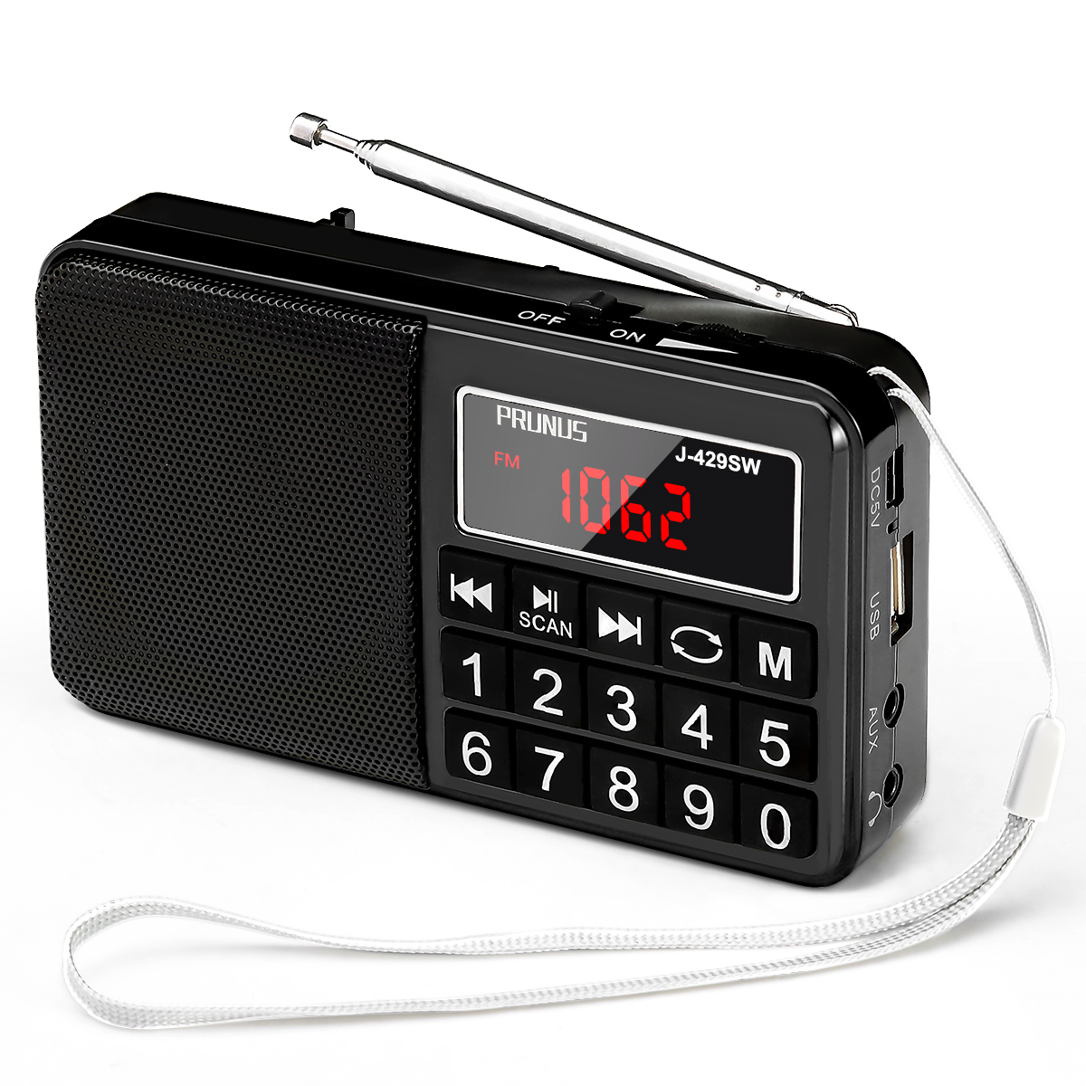 PRUNUS J-429SW Portable Radios Small AM/FM/SW, Rechargeable Radio with ...