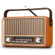 PRUNUS J120 Retro Vintage Radio AM FM, Portable Shortwave Radio with Bluetooth, AC, Rechargeable Battery and Battery Operated Radio with Best Reception, Loud Speaker, Support AUX/TF Card/USB Playing