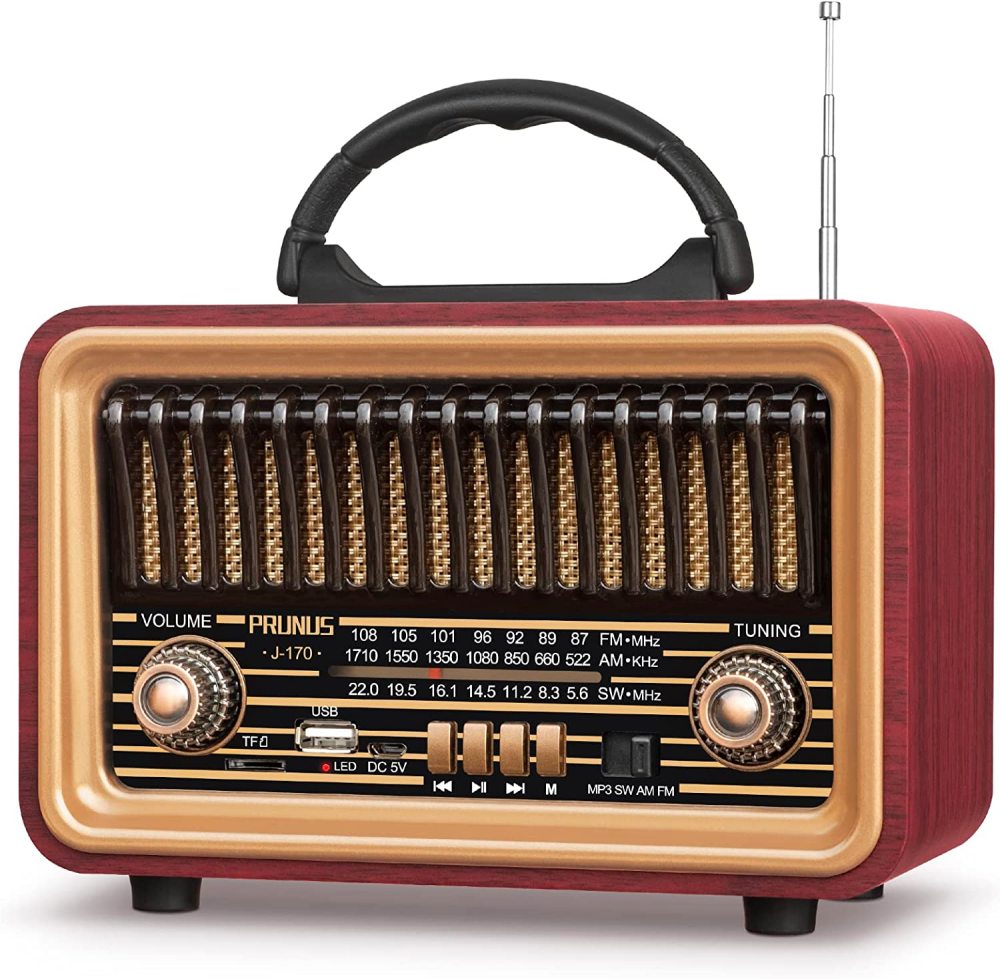 PRUNUS J-170 Portable Shortwave Retro Radio, AM FM Vintage Radio with Best  Sound, Bluetooth Speaker,