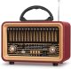 PRUNUS J-170 Portable Shortwave Retro Radio, AM FM Vintage Radio with Best Sound, Bluetooth Speaker, Rechargeable Battery, TWS AUX TF USB, Great for Elder Outdoor Home,Kitchen,Gifts