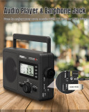 J-09 Radio AM FM Portable Shortwave Radio with Best Reception,LCD Display,Time Setting,Battery Operated by 4 D Cell Batteries or AC Powe,Earphone Jack, Auto Save,Support TF Card USB MP3 Player,by PRUNUS