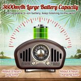 PRUNUS R-909 Vintage Radio Retro Bluetooth Speaker,Walnut Wooden AM FM Radio with Best Reception,Old Fashioned Style,Bluetooth 5.1, 3600mAh Battery,16W Dual Speaker,TF Card,AUX in for Music Lover,Gift,Home