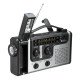 PRUNUS J-414 Portable Multifunctional Radio Hand Crank Solar Crank Dynamo Powered AM/FM/SW1 Weather Radio with Flashlight LED Reading Light