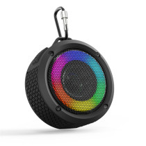 PRUNUS B-200 IPX7 Waterproof Bluetooth Speaker 5W Bass 3 Lighting Modes Portable Speaker with Carabiner for Outdoor, Beach, Bike, Pool, Camping