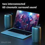 ZEALOT-S49 Portable Speaker, 20W Bluetooth Speaker, Wireless, Outdoor Speaker Waterproof IP67, Dual Pairing, Stereo Sound, BT5.2, RGB Light, USB, TF, Speaker for Home, Outdoor, Beach-Black