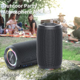ZEALOT-S49 Portable Speaker, 20W Bluetooth Speaker, Wireless, Outdoor Speaker Waterproof IP67, Dual Pairing, Stereo Sound, BT5.2, RGB Light, USB, TF, Speaker for Home, Outdoor, Beach-Black