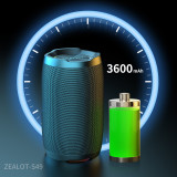 ZEALOT-S49 Portable Speaker, 20W Bluetooth Speaker, Wireless, Outdoor Speaker Waterproof IP67, Dual Pairing, Stereo Sound, BT5.2, RGB Light, USB, TF, Speaker for Home, Outdoor, Beach-Black