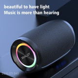 ZEALOT-S49 Portable Speaker, 20W Bluetooth Speaker, Wireless, Outdoor Speaker Waterproof IP67, Dual Pairing, Stereo Sound, BT5.2, RGB Light, USB, TF, Speaker for Home, Outdoor, Beach-Black