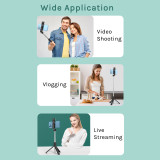 Selfie Stick with Fill Light, PRUNUS Extendable  Selfie Stick with Detachable Remote, Portable Phone Tripod Stand, Compatible with iPhone 14/13/12/11, Android Samsung Google Smartphones