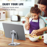 PRUNUS A-103 Cell Phone Stand Aluminium Alloy Angle Adjustable Foldable Smartphone Holder for Phones and Mini Tablets - Silver