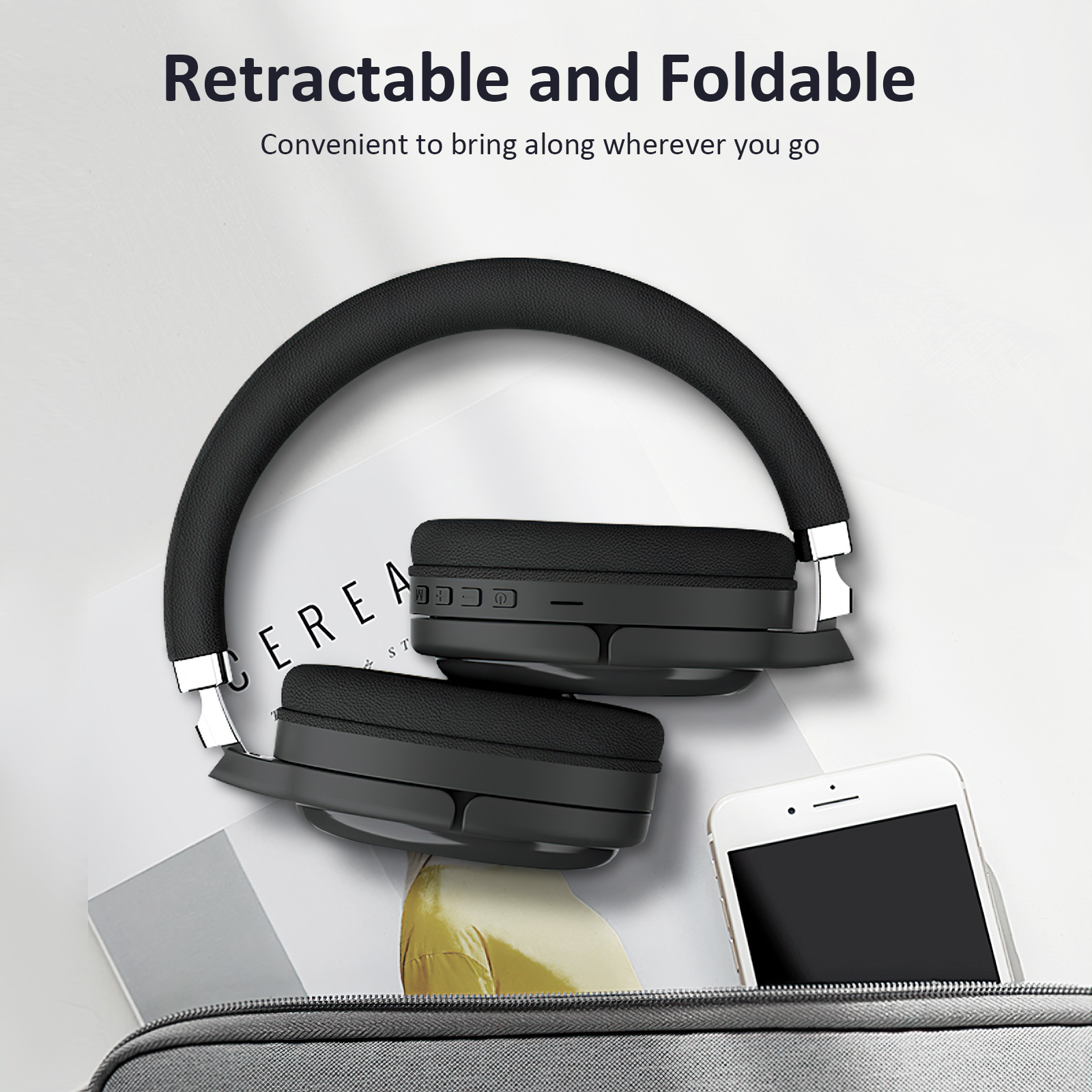Bluetooth Headphones Over Ear Low Latency Wireless Headset HIFI Stereo  TF/AUX/FM Deep Bass Foldable Headphones with Microphone for Home Travel
