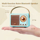 PRUNUS J-999 Retro Bluetooth Speaker Portable Wireless Speaker Rechargeable Cute Old Fashion Style Home Decor for Kitchen Desk Bedroom Office Party Outdoor