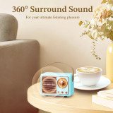 PRUNUS J-999 Retro Bluetooth Speaker Portable Wireless Speaker Rechargeable Cute Old Fashion Style Home Decor for Kitchen Desk Bedroom Office Party Outdoor