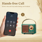 PRUNUS J-999 Retro Bluetooth Speaker Portable Wireless Speaker Rechargeable Cute Old Fashion Style Home Decor for Kitchen Desk Bedroom Office Party Outdoor