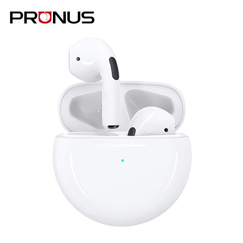 PRUNUS Pro6 V 5.3 Bluetooth Earbuds Light-Weight Wireless In-Ear Headphones Built-in Mic Stereo Earphones Auto Pairing Touch Control for Sports/Work/Home/Office