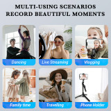PRUNUS K28 170cm Super Long Selfie Stick Tripod with Detachable Bluetooth Remote Shutter Extendable Selfie Tripod for TikTok Vlogging Live Streaming Group Shooting