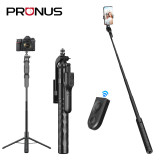 PRUNUS K28 170cm Super Long Selfie Stick Tripod with Detachable Bluetooth Remote Shutter Extendable Selfie Tripod for TikTok Vlogging Live Streaming Group Shooting