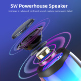 PRUNUS B-360 Cool Lighting Bluetooth Speaker True Wireless Stereo Speaker Punchy Bass TWS, TF/USB/FM/Aux Playback, for Home, Outdoor, Party