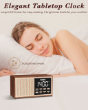PRUNUS 【2023 Newest】 J-177 Vintage Retro Bluetooth Speaker Alarm Clock with Adjustable Dimmer and Volume, Portable FM Radio with Bluetooth 5.3 Wireless Connection, TF Card & MP3 Player, for Gift