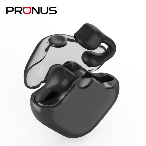 PRUNUS R01 V5.3 Bluetooth Earbuds Clip-On Headphones HiFi Stereo Audio Open Ear Wireless Headphones with Gaming Music Modes USB-Recharging for Running Cycling Workout
