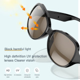 PRUNUS F07(F08) Smart Audio Glasses UV400 Polarized Lens Open-Ear Bluetooth 5.3 Hi-Fi Sound Headphones with Mic Touch Control for Running Cycling Outdoor Activities for Female (Male)