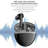 PRUNUS AIR2 V5.3 Bluetooth Earbuds Surround Stereo ANC ENC Noise Canceling Headphone in-Ear, Built-in Mic, Transparent Mode, USB-C Charging for Android iOS