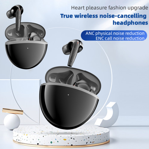 PRUNUS AIR2 V5.3 Bluetooth Earbuds Surround Stereo ANC ENC Noise Canceling Headphone in-Ear, Built-in Mic, Transparent Mode, USB-C Charging for Android iOS