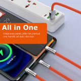 Retractable Charger Cable,Fast Charging 3in1 Charging Cable,Portable Charger Cord with USB Type-C and Micro-USB Port for All Phones and Tablet,Multi Fast Charger Type c Retractable USB c Cable