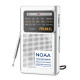 PRUNUS J-161 NOAA Weather Radio, AM FM Radio Battery Operated by 2 AA Transistor Radio with Best Reception,Stereo Earphone Jack, for Emergency,Hurricane,Running, Walking,Home (Silver)