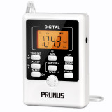 PRUNUS J-157 Personal Walkman Radio AM FM, Pocket Mini Radio Battery Operated Radio with Digital Tuning LCD Display, Flashlight,SOS Alarm, Sleep Timer, for Walking and Jogging