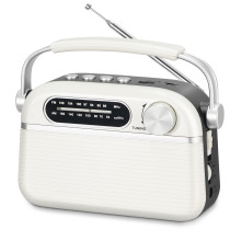 PRUNUS J-130 Small Retro Vintage Radio Bluetooth, Portable Radio AM FM Transistor with AC Power,Battery Operated Radio/Rechargeable Radio, Support TF Card/USB Playing for Home/Outdoor/Gift