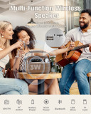 PRUNUS J-130 Small Retro Vintage Radio Bluetooth, Portable Radio AM FM Transistor with AC Power,Battery Operated Radio/Rechargeable Radio, Support TF Card/USB Playing for Home/Outdoor/Gift