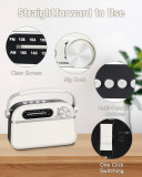 PRUNUS J-130 Small Retro Vintage Radio Bluetooth, Portable Radio AM FM Transistor with AC Power,Battery Operated Radio/Rechargeable Radio, Support TF Card/USB Playing for Home/Outdoor/Gift