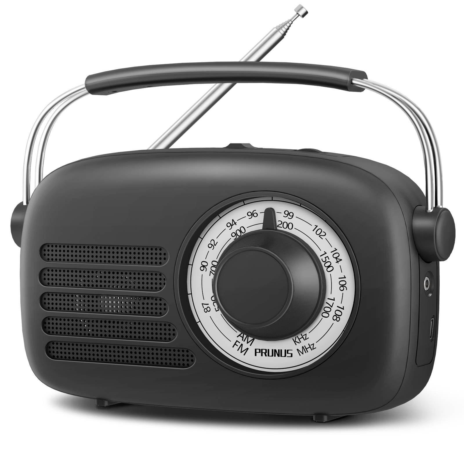 PRUNUS AM FM Radio Portable, AA Battery Operated Radio and USB-C ...