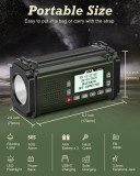 PRUNUS J-924D  DAB+/FM Emergency Radio, Portable USB-C/Solar Charging/Crank Radio, 10000mAh Backup Power Source, AAA Battery Powered, Support Bluetooth, TF, USB, SOS Alarm with Flashlight and Reading Lamp, Compass for Outdoor Survival （ONLY Ship To EU）