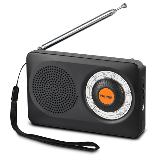 PRUNUS J-115 Portable Radio AM FM, Only AA Battery Operated Radio, Transistor Radio Good Reception, Headphone jack and Speaker, Radios Portable AM FM