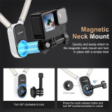 Seancheer Magnetic Neck Holder Mount POV Vlog Hands Free Phones Neck Holder Chest Stand with Magnetizer Ring Video Recording for iPhone 15 14 13 12 Series Android Smartphone