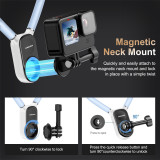 Seancheer Magnetic Neck Holder Mount POV Vlog Hands Free Phones Neck Holder Chest Stand with Magnetizer Ring Video Recording for iPhone 15 14 13 12 Series Android Smartphone