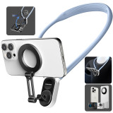 Seancheer Magnetic Neck Holder Mount POV Vlog Hands Free Phones Neck Holder Chest Stand with Magnetizer Ring Video Recording for iPhone 15 14 13 12 Series Android Smartphone
