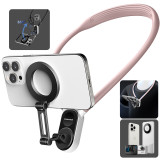 Seancheer Magnetic Neck Holder Mount POV Vlog Hands Free Phones Neck Holder Chest Stand with Magnetizer Ring Video Recording for iPhone 15 14 13 12 Series Android Smartphone