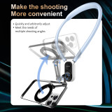 Seancheer Magnetic Neck Holder Mount POV Vlog Hands Free Phones Neck Holder Chest Stand with Magnetizer Ring Video Recording for iPhone 15 14 13 12 Series Android Smartphone