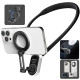 Seancheer Magnetic Neck Holder Mount POV Vlog Hands Free Phones Neck Holder Chest Stand with Magnetizer Ring Video Recording for iPhone 15 14 13 12 Series Android Smartphone