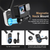 Seancheer Magnetic Neck Holder Mount POV Vlog Hands Free Phones Neck Holder Chest Stand with Magnetizer Ring Video Recording for iPhone 15 14 13 12 Series Android Smartphone
